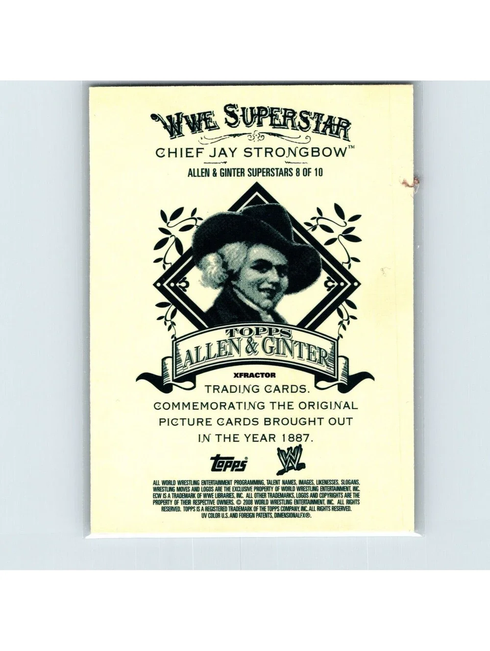 2008 Topps Chrome Heritage WWE Chief Jay Strongbow #8 Allen & Ginter X-Fractor